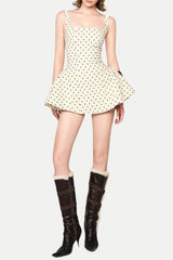 kuyio Polka Dot Mini Dress