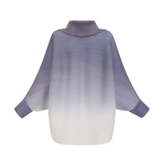 Agathe purple gradient wrinkled blouse & trousers matching set