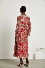 Camille pattern-print midi dress