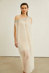 Austen crystal-embellished semi-sheer maxi dress