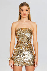 Emerson Strapless Sequin Mini Dress - Red