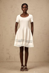 Fleur white cut-out knitted mini dress