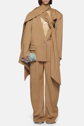 Lana Cutout Asymmetric Blazer - Brown
