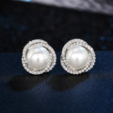Celie crystal faux-pearl earrings