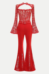 Jeremiah Lace Flared Jumpsuit