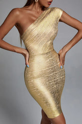 Lilia Metallic Mini Bandage Dress