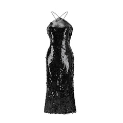 Lysandra black embellished midi dress