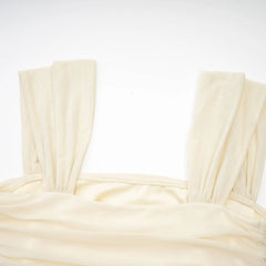 Giulia white mesh pleated midi dress