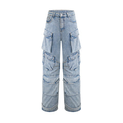Agathe high-waisted palazzo cargo trousers
