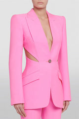Jayde Slashed Single-Breasted Blazer Set