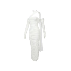 Gia white mesh gloves dress