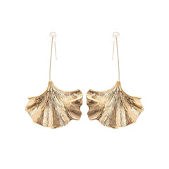Juliet gold ginkgo drop earrings