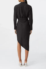 Fanbia Twisted Mini Shirtdress - Black