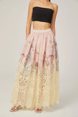 Céline graphic scallop-trim skirt in Neutrals