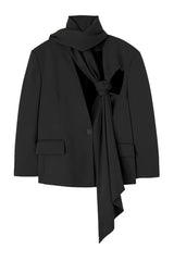 Lana Cutout Asymmetric Blazer - Black
