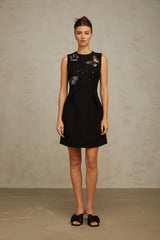 Manon black sequined butterfly mini dress
