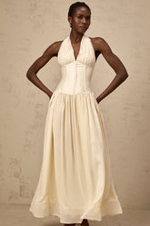 Charlotte halterneck tulle midi dress