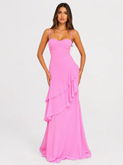 Anais Tiered Ruffle Maxi Dress - Pink
