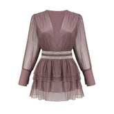 Ellica crystal-embellished silk mini dress
