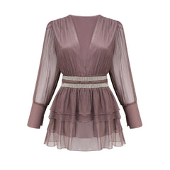 Ellica crystal-embellished silk mini dress