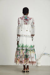 Gabi ruffled floral-print midi dress