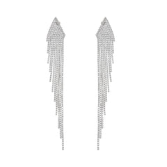 Amaris silver polished tassel earrings