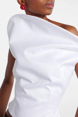 Careaga Asymmetrical Off Shoulder Top - White