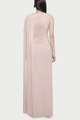 Betsey Asymmetrical Sleeveless Ruched Maxi Dress - Pink