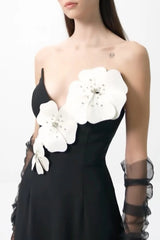 Lilith Floral Strapless Maxi Bandage Dress