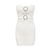 Melina bow-detail crystal mini dress