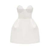 Laure white bustier off-shoulder mini dress