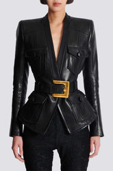 Jodell Belted Leather Jacket