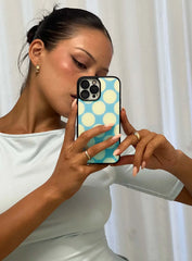 Money Drop iPhone Case Blue / Yellow Polka Dot