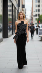Maison Celie Black Blossom Couture Dress
