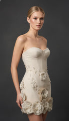 Maison Celie Ivory Blossom Couture Mini Dress