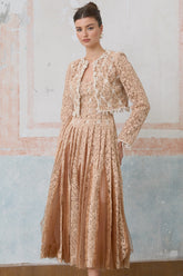 Axelle neutrals crochet-lace cardigan & dress matching set