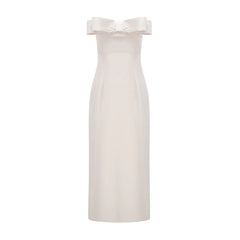 Lana bow-detail off-shoulder dress