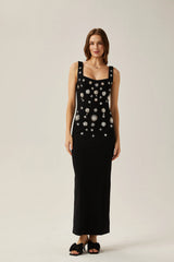 Juliette crystal-embellished sleeveless maxi dress