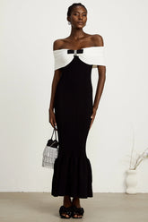Éliane bow-detail ribbed maxi dress