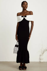 Éliane bow-detail ribbed maxi dress