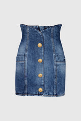 Brittia Button Denim Skirt