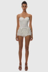 Atici Lace Strapless Corset - White
