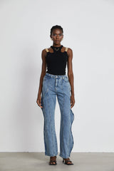 Brigitte asymmetric wide-leg jeans