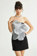 Amara Floral Strapless Midi Dress