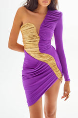 Hessi One Shoulder Ruched Mini Dress