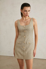 Agathe tweed scoop-neck mini dress