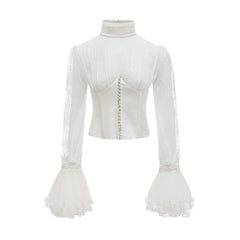 Ellica semi-sheer cropped top