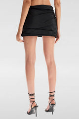 Ceyla Floral Appliqué Skirt - Black