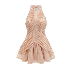Dana embellished ruched mini dress
