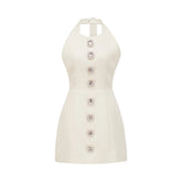 Charlene embellished open-back mini dress